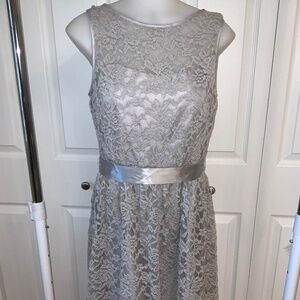 Simply Liliana Lace Overlay Keyhole Back Dress